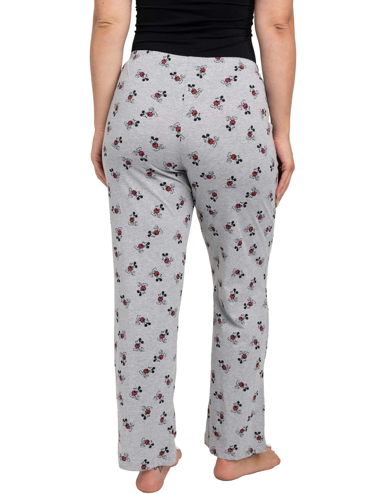 Disney Womens Plus Size Mickey Mouse T-Shirt & Pajama Pants Lounge Wear Black