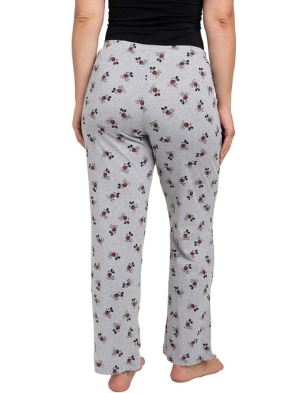 Disney Womens Plus Size Mickey Mouse T-Shirt & Pajama Pants Lounge Wear Black