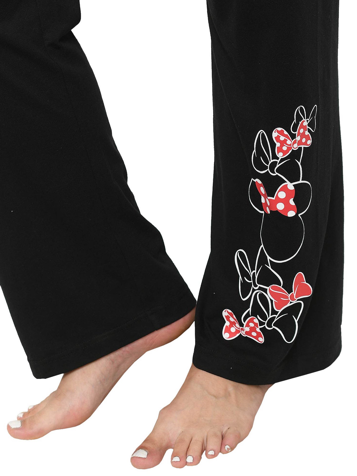 Women's Plus Size Minnie Mouse Sitting T-Shirt & Lounge Pants Black 2-Piece Set