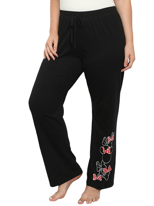 Womens Plus Size Disney Minnie Mouse Pajama Pants Lounge Wear Black (Size 3X)