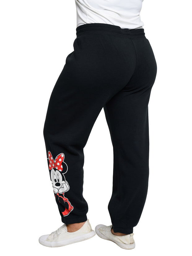 Minnie Mouse Fleece Jogger Pants Womens Plus Size Disney Elastic Cuff –  Open and Clothing