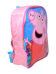 Peppa Pig 15" Backpack Flowers w/ 6-Color Retractable Pen Girls Pink Set