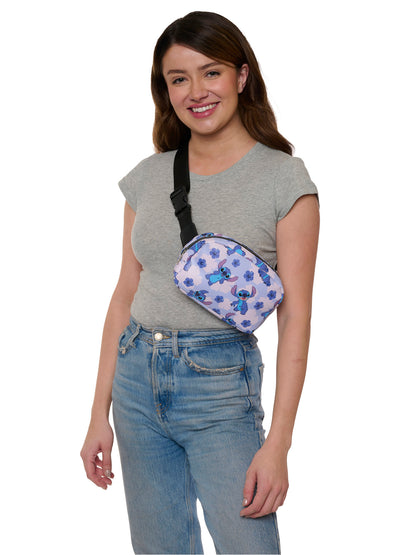 Stitch Tropical Fanny Pack Belt Bag Women Adults Crossbody Hip Sling Blue Cute
