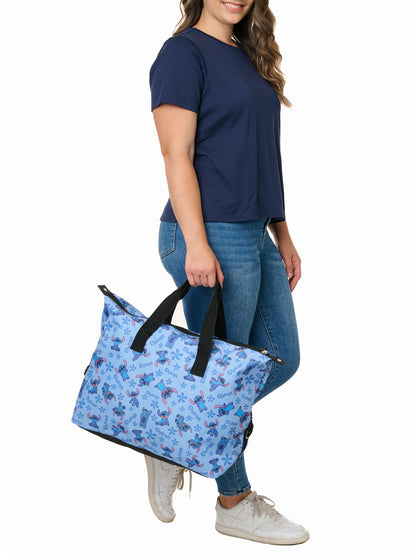 Stitch Weekender Duffel Travel Bag Disney Carry-On All-Over Print Ohana Blue