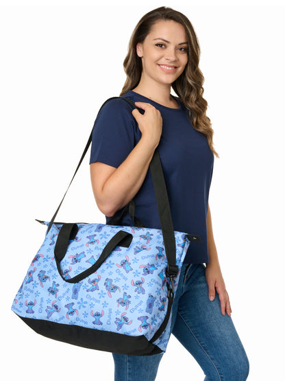 Stitch Weekender Duffel Travel Bag Disney Carry-On All-Over Print Ohana Blue