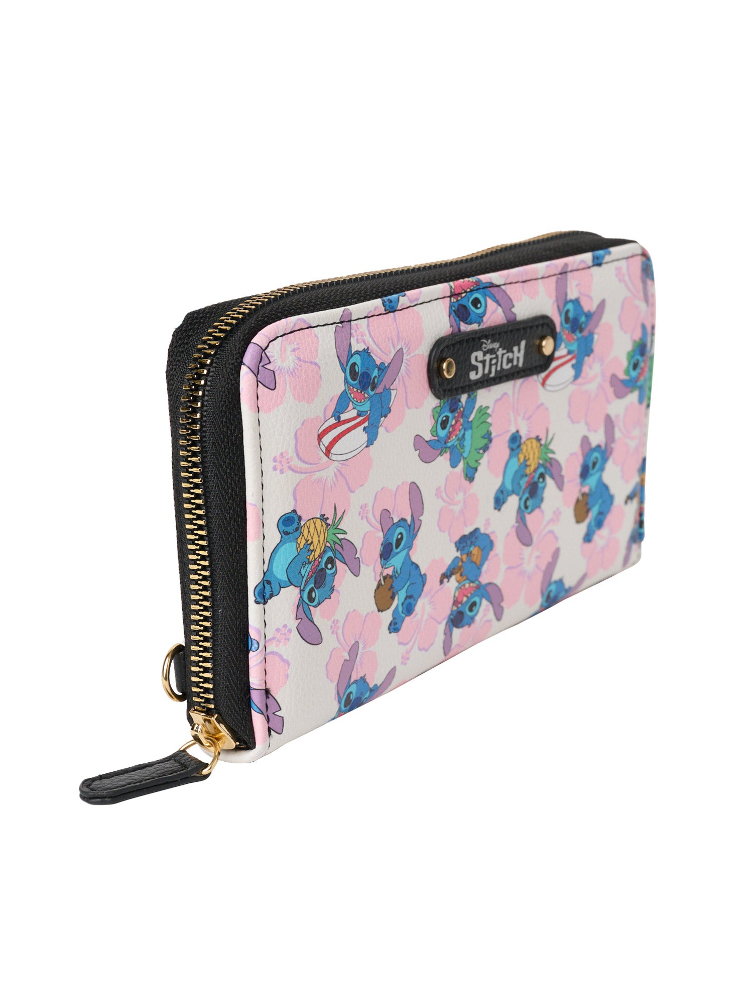 Disney Stitch Women's Wallet Zip Around Wristlet All-Over Character Print