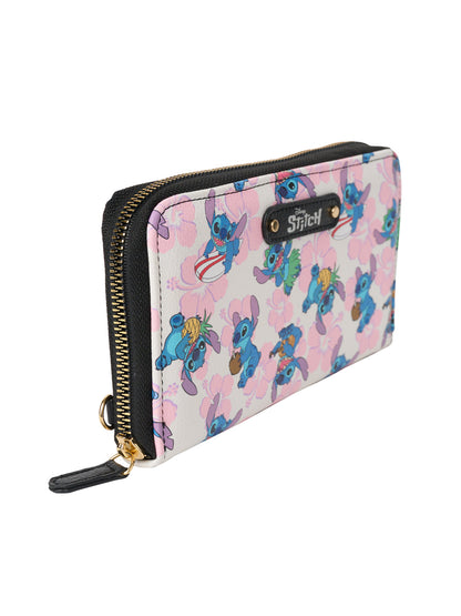 Disney Stitch Women's Wallet Zip Around Wristlet All-Over Character Print