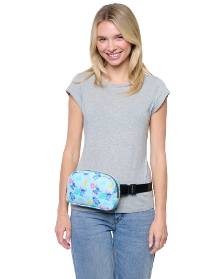 Stitch Tropical Fanny Pack Belt Bag Women Adults Crossbody Hip Sling Blue Cute