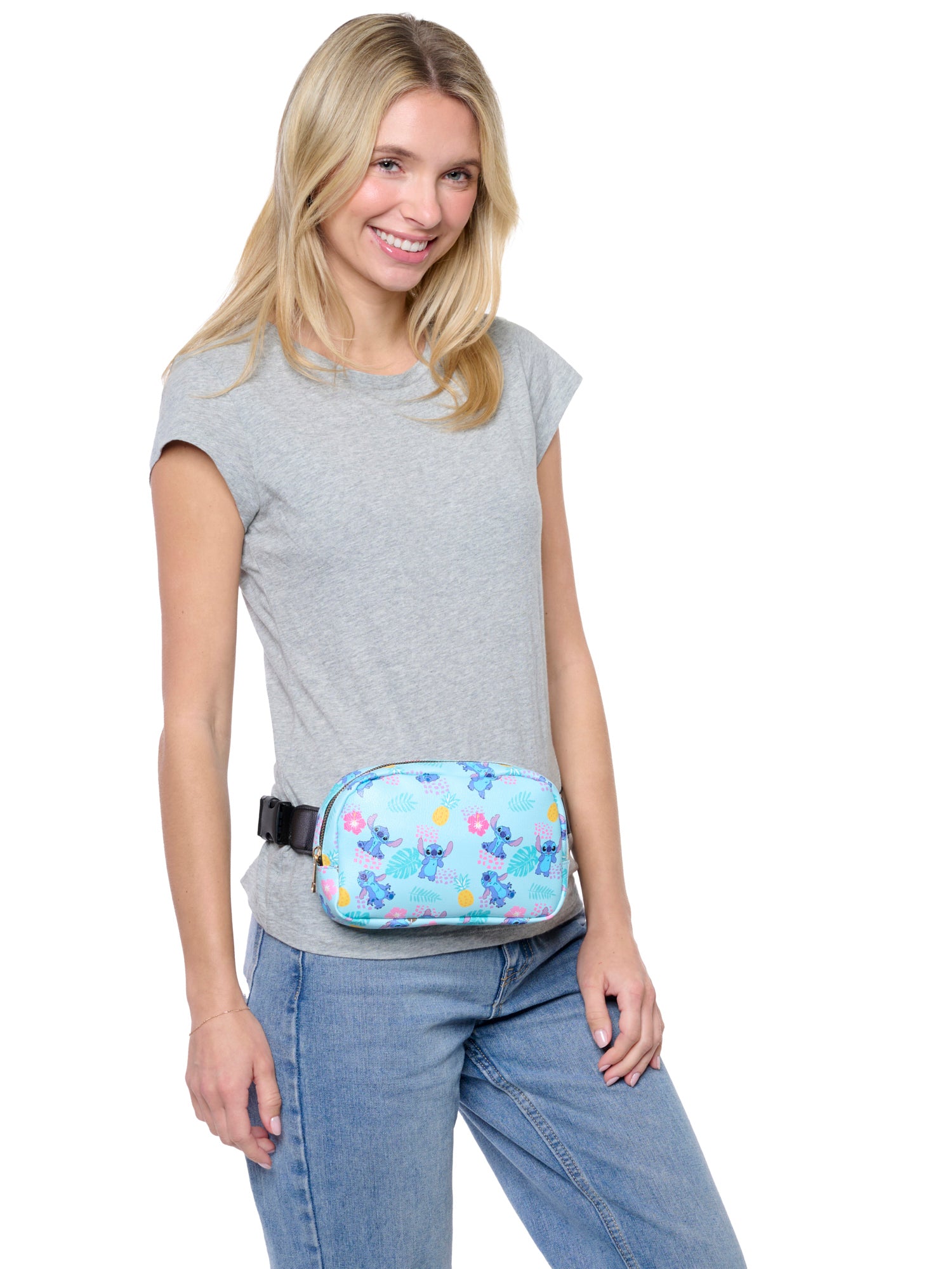 Stitch Tropical Fanny Pack Belt Bag Women Adults Crossbody Hip Sling Blue Cute