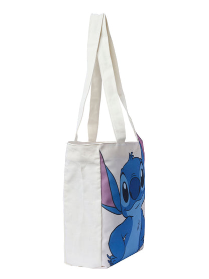 Disney Stitch Die-Cut Canvas Tote Bag with Shaped Top