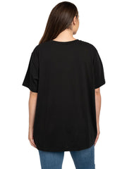 Women's Plus Size Disney Eeyore Butterfly Short Sleeve T-Shirt Black