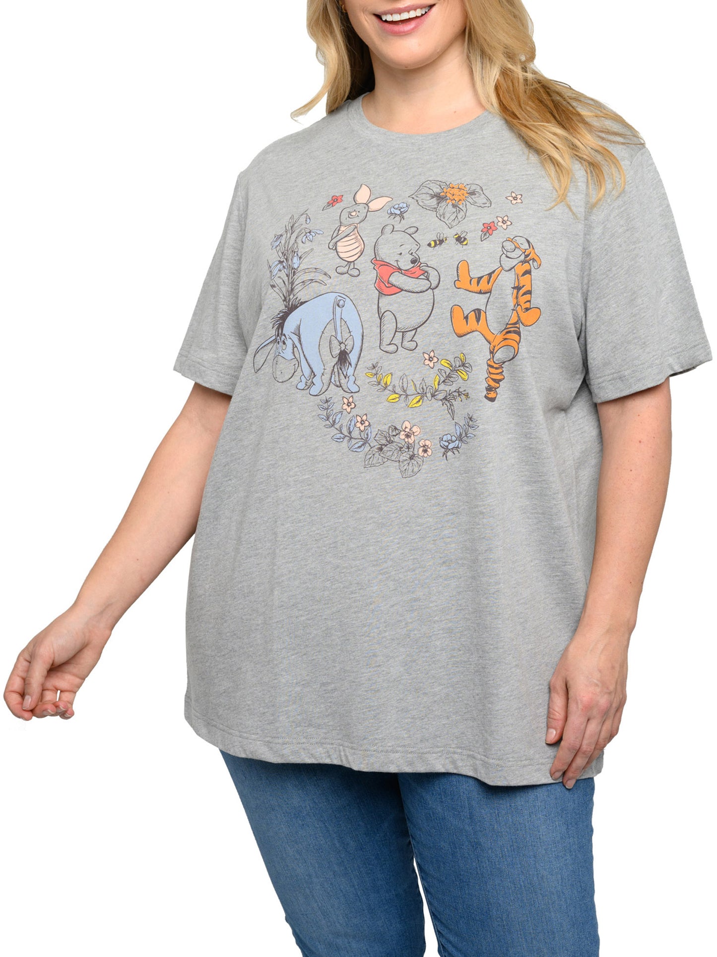 Women's Plus Size Winnie The Pooh T-Shirt Botanical Eeyore Tigger (Size 2X Only)
