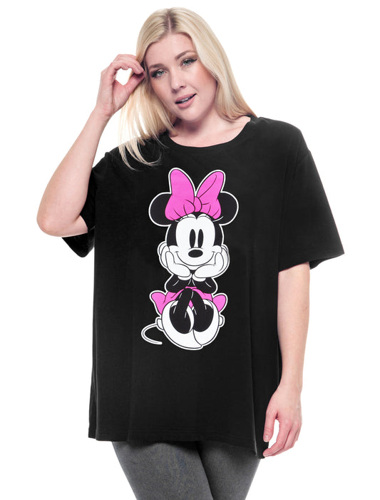 Women's Plus Size Minnie Mouse Classic T-Shirt Black