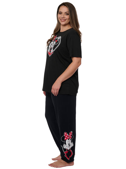 Minnie & Minnie Mouse Heart T-Shirt w/ Disney Fleece Jogger Pants Plus Size Set