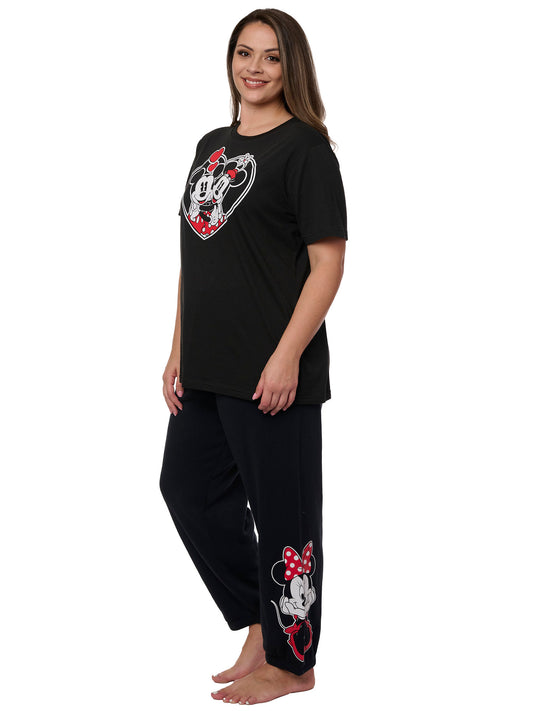 Minnie & Minnie Mouse Heart T-Shirt w/ Disney Fleece Jogger Pants Plus Size Set