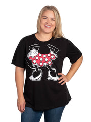 Women's Plus Size Disney Minnie Mouse T-Shirt Costume Tee Black Red