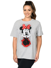 Minnie Mouse Sitting T-Shirt Gray & Jogger Pants Disney Womens Plus Pajama Set