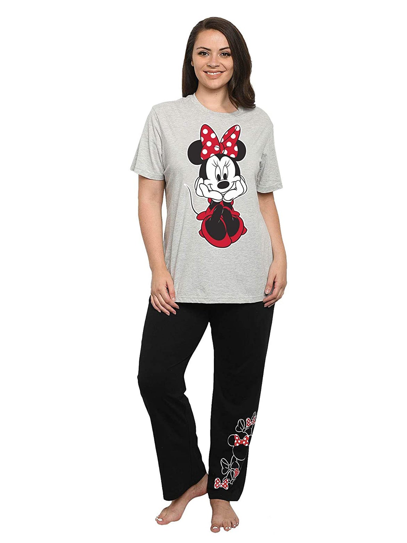 Disney Womens Plus Size Mickey Mouse Fleece Long Sleeve All-Over Sweatshirt