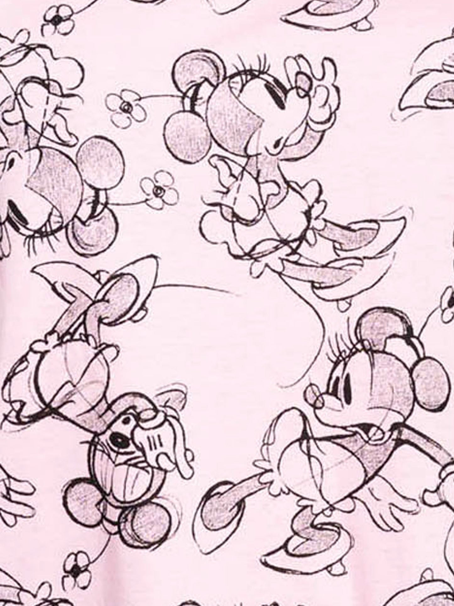 Minnie Mouse T-Shirt Sketch All-Over Print Pink Women's Plus Size Disney