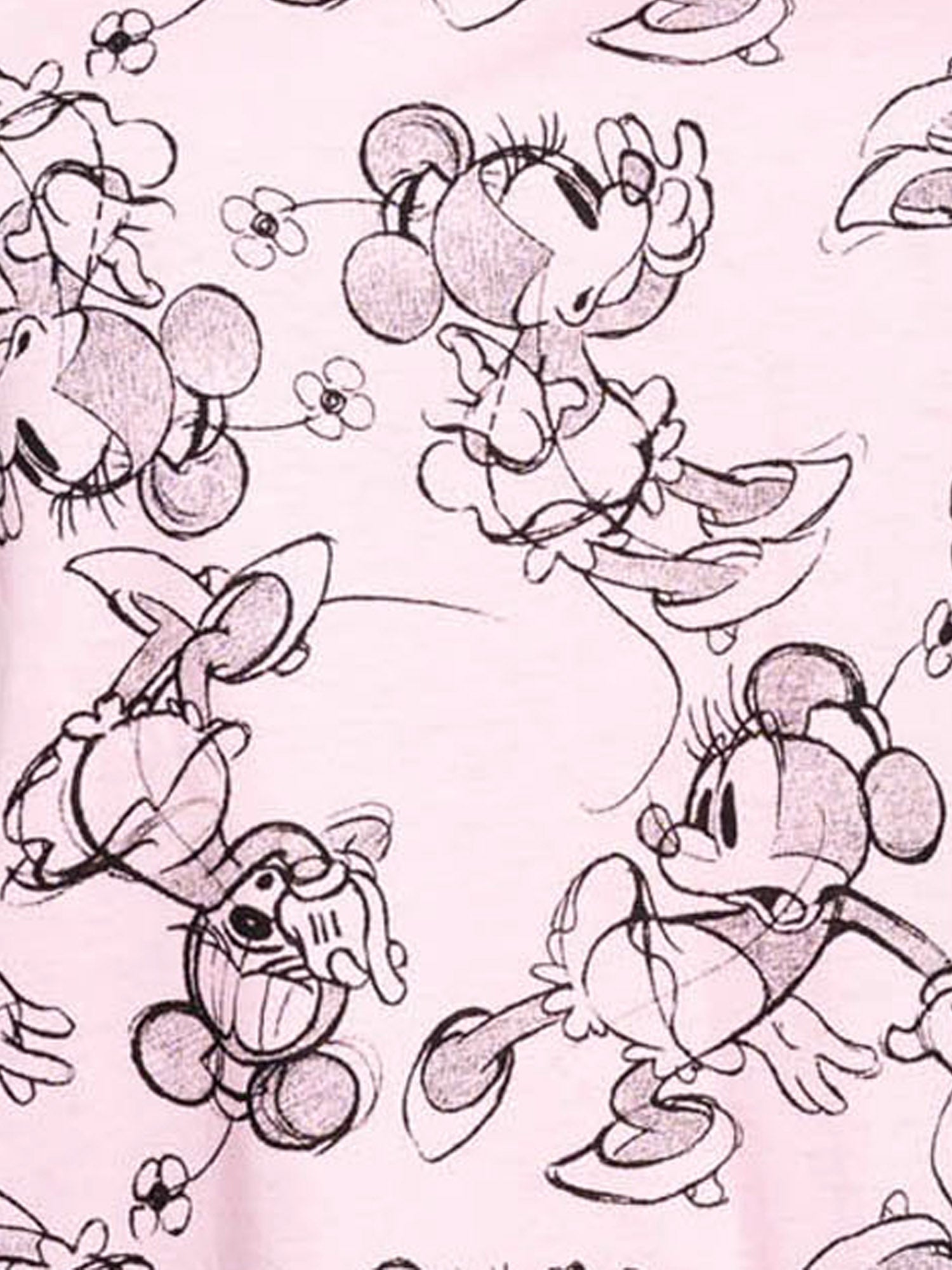 Minnie Mouse T-Shirt Sketch All-Over Print Pink Women's Plus Size Disney