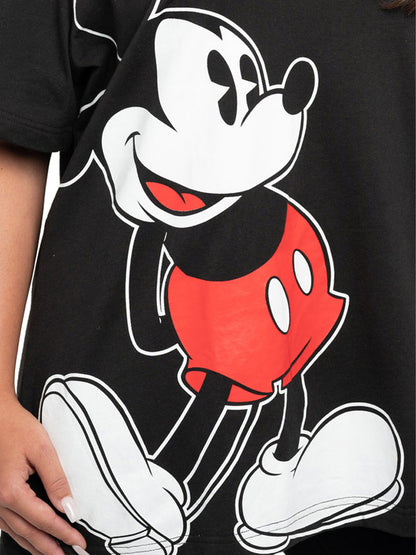 Disney Womens Plus Size Mickey Mouse T-Shirt & Pajama Pants Lounge Wear Black