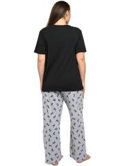 Disney Womens Plus Size Mickey Mouse T-Shirt & Pajama Pants Lounge Wear Black