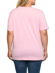Disney Plus Size Women's Mickey & Minnie Mouse T-Shirt Pink Back To Back
