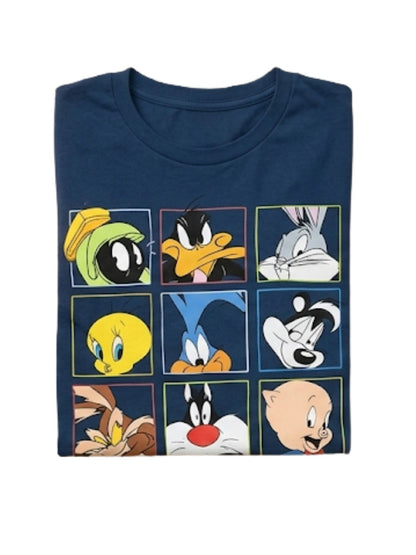 Looney Tunes Women's Plus Size Graphic Tee, Bugs Bunny Daffy Duck Navy Blue