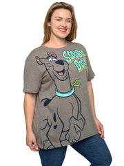 Womens Plus Size Scooby-Doo T-Shirt Mystery Inc Heather Brown (Size 1X Only)