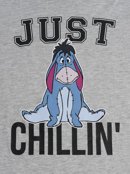 Eeyore T-Shirt Just Chillin Women's Plus Size Winnie The Pooh Gray