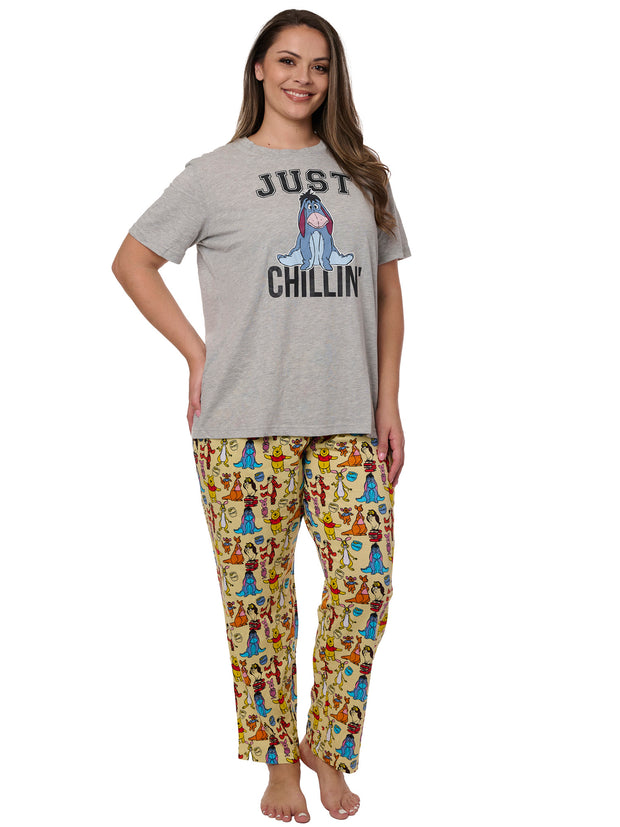 Eeyore Just Chillin T-Shirt w/ Winnie the Pooh & Friends Yellow Lounge Pants