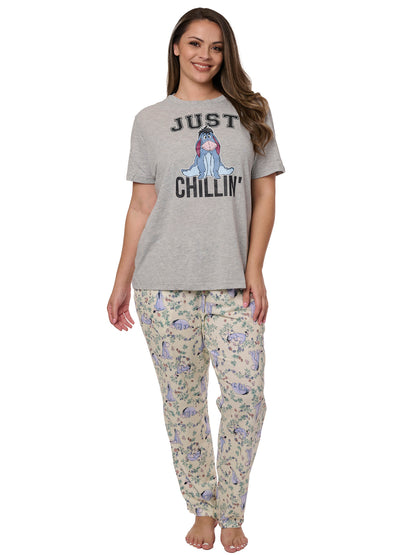 Just Chilling Eeyore T-Shirt w/ Watercolor Lounge Pants Women's Plus Size Set