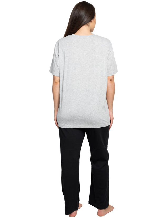 Women's Plus Size Eeyore Just Chilling T-Shirt Gray & Black Pajama Pants Set