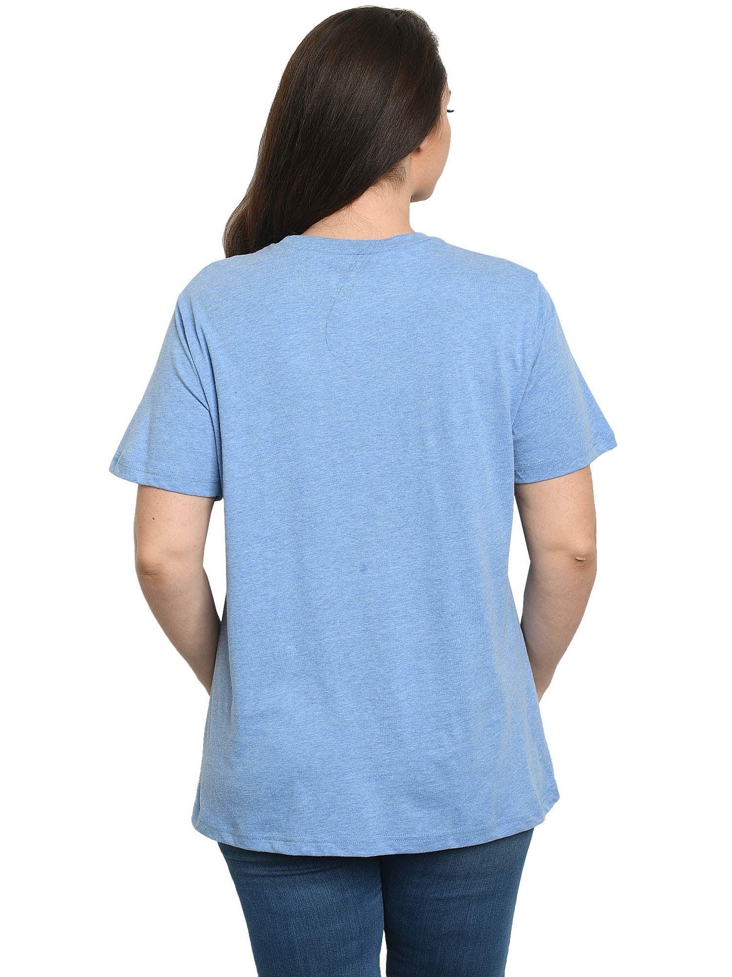 Womens Plus Size Winnie The Pooh Eeyore Tigger Piglet T-Shirt Blue