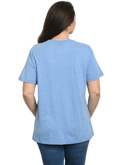 Womens Plus Size Winnie The Pooh Eeyore Tigger Piglet T-Shirt Blue