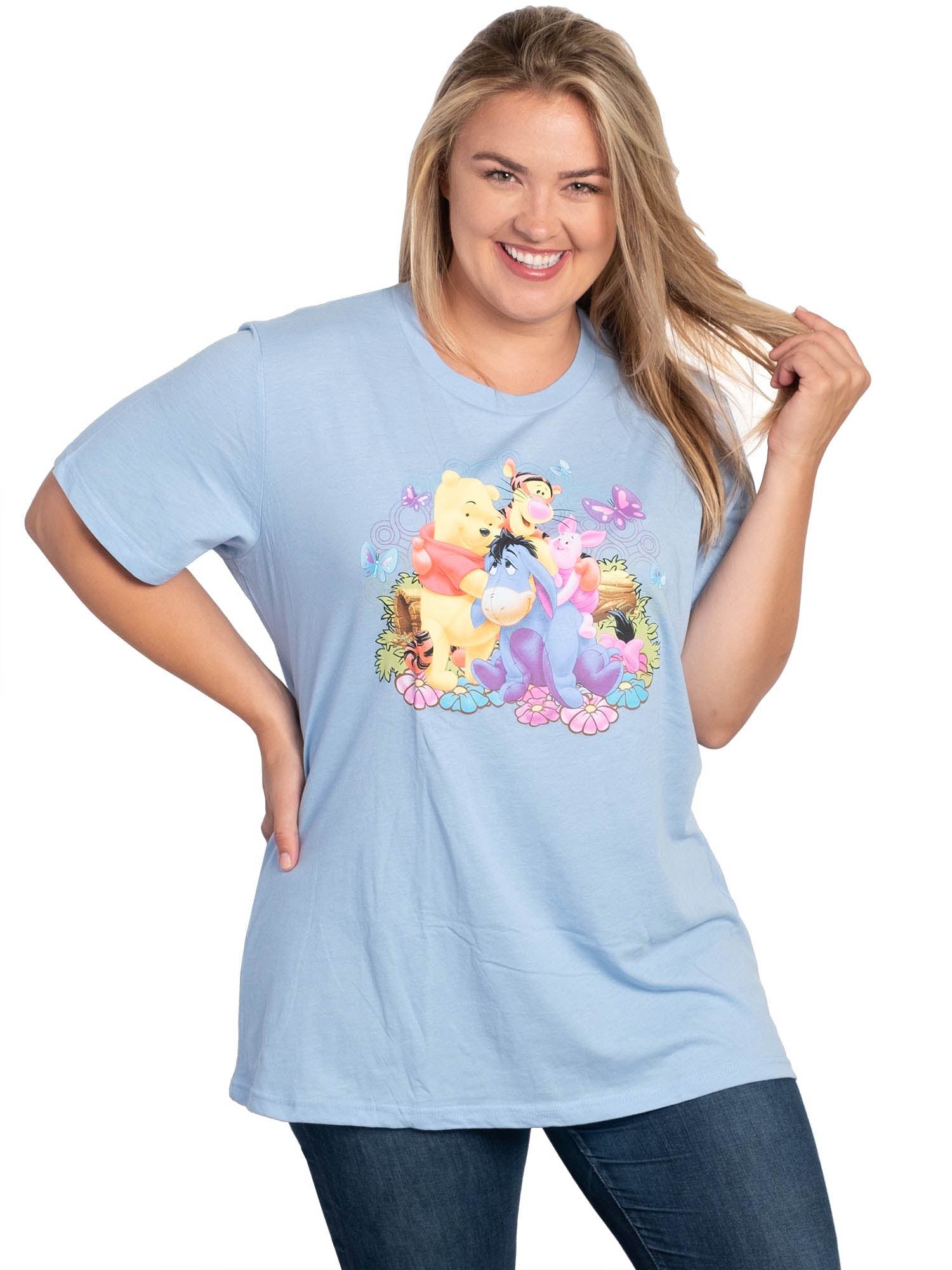 Womens Plus Size Winnie The Pooh Eeyore Tigger Piglet T-Shirt (Size 5X)