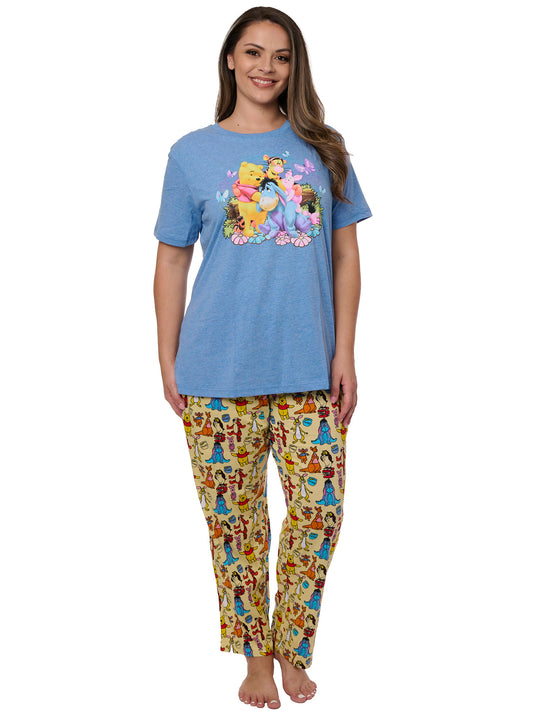 Women's Plus Winnie The Pooh & Friends T-Shirt and Lounge Pants 2Pc Set Disney