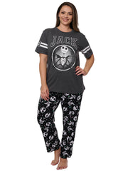 Jack Skellington T-Shirt w/ Nightmare Before Christmas Pants Women's Plus Set