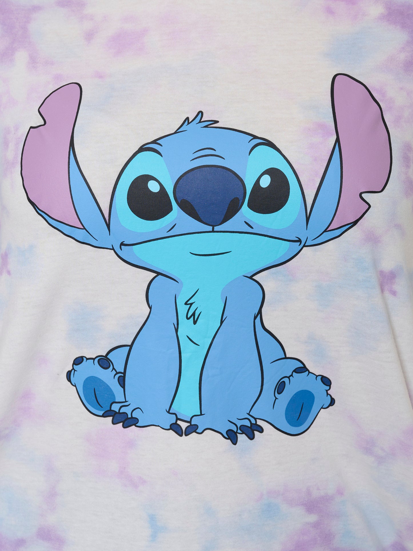 Women's Disney Stitch T-Shirt Pastel Tie Dye Short Sleeve White