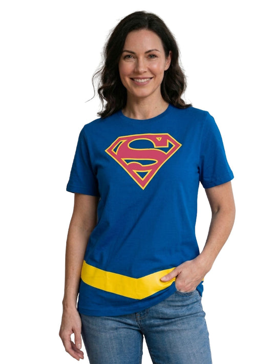 DC Comics Supergirl Superman Logo Hero Costume T-Shirt, Women's Plus
