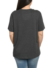 Womens Plus Size Wonder Woman Logo Charcoal Short Sleeve T-Shirt