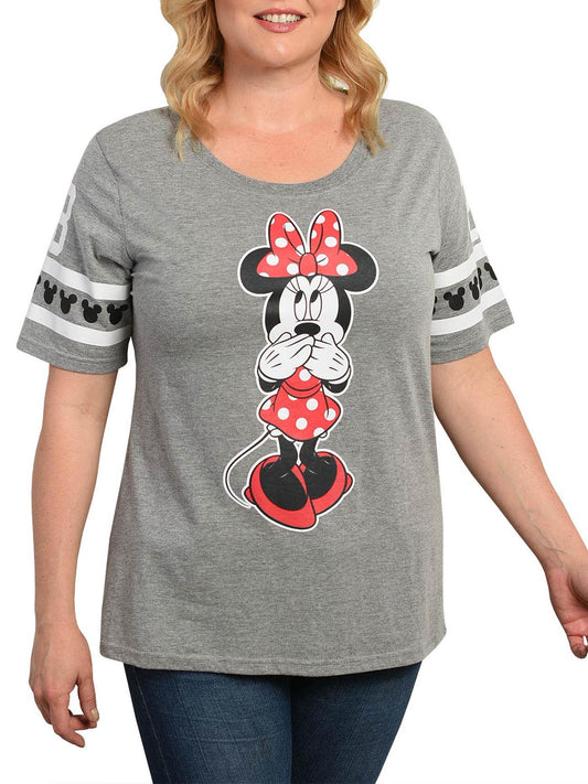 Juniors Plus Size Minnie Mouse Athletic T-Shirt Gray