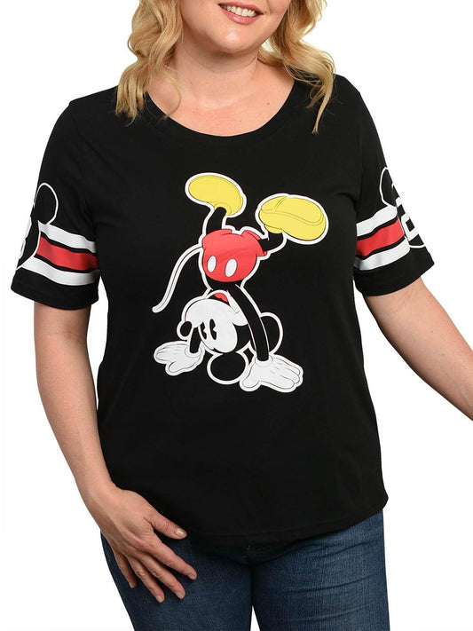 Juniors Plus Size Mickey Mouse Athletic T-Shirt Black