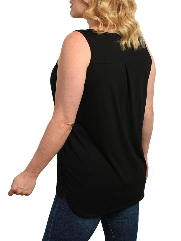 Women Plus Size Minnie Mouse Tank Top Shirt Black