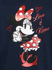 Women Plus Size Minnie Mouse "Love & Kisses" Tank Top Shirt Navy (Size 1x Only)