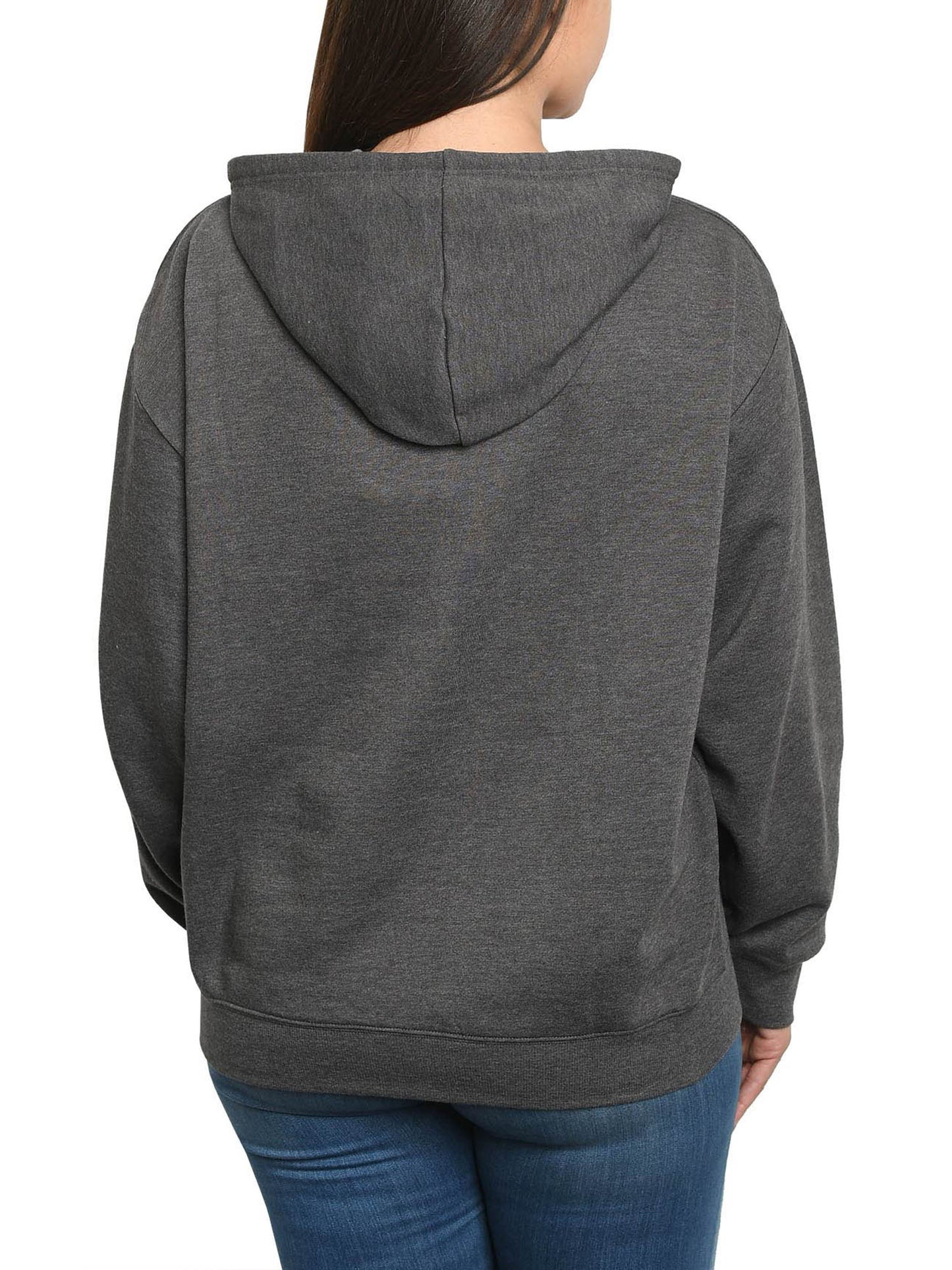 Disney Women's Minnie Mouse Hoodie Sweatshirt Pullover Minnie Face Charcoal