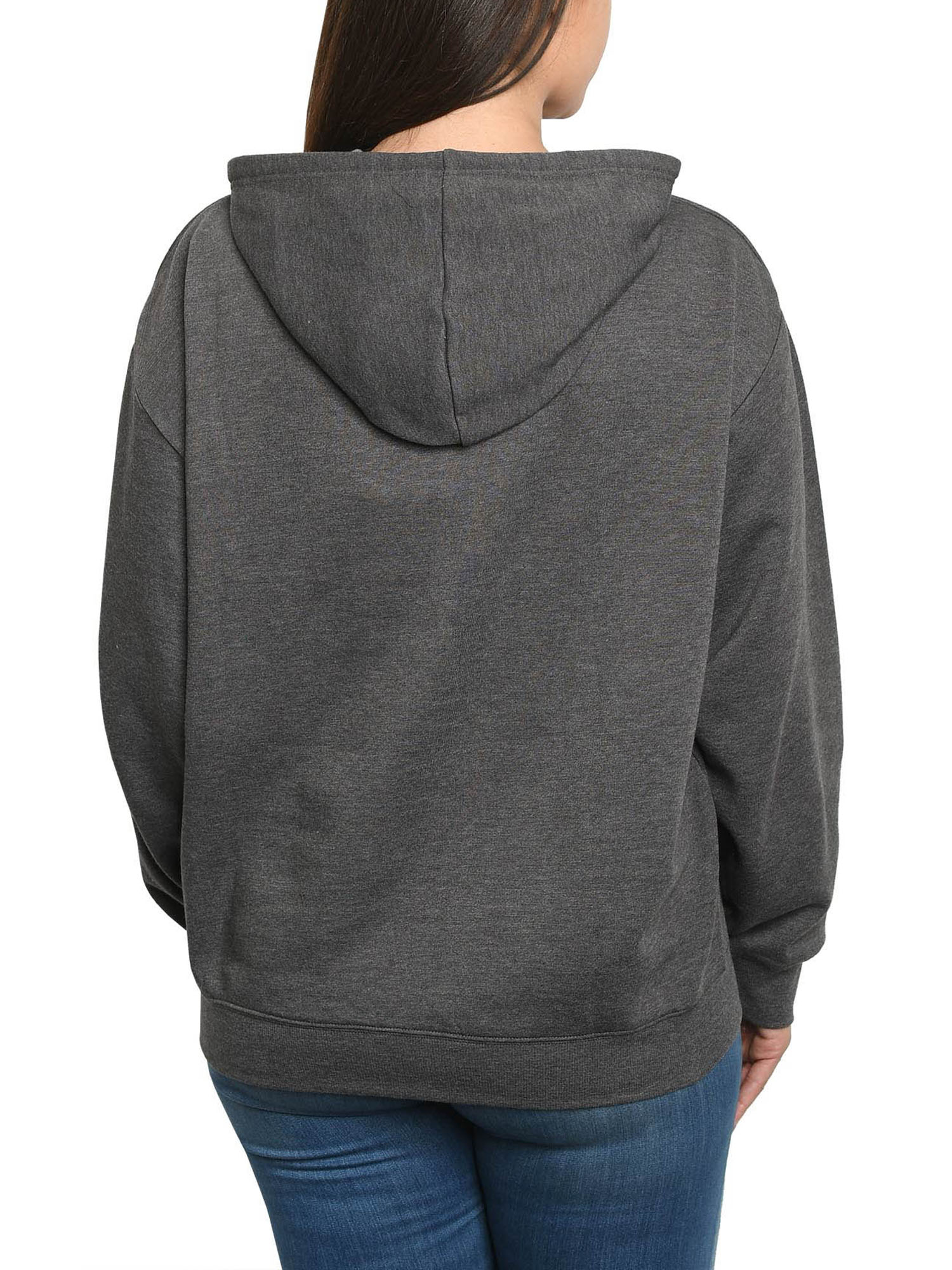 Disney Women's Minnie Mouse Hoodie Sweatshirt Pullover Minnie Face Charcoal