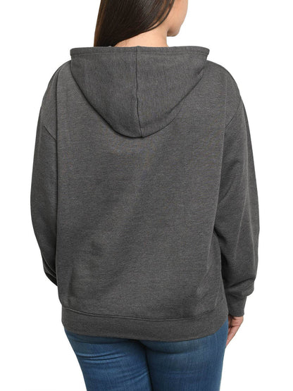 Disney Women's Minnie Mouse Hoodie Sweatshirt Pullover Minnie Face Charcoal