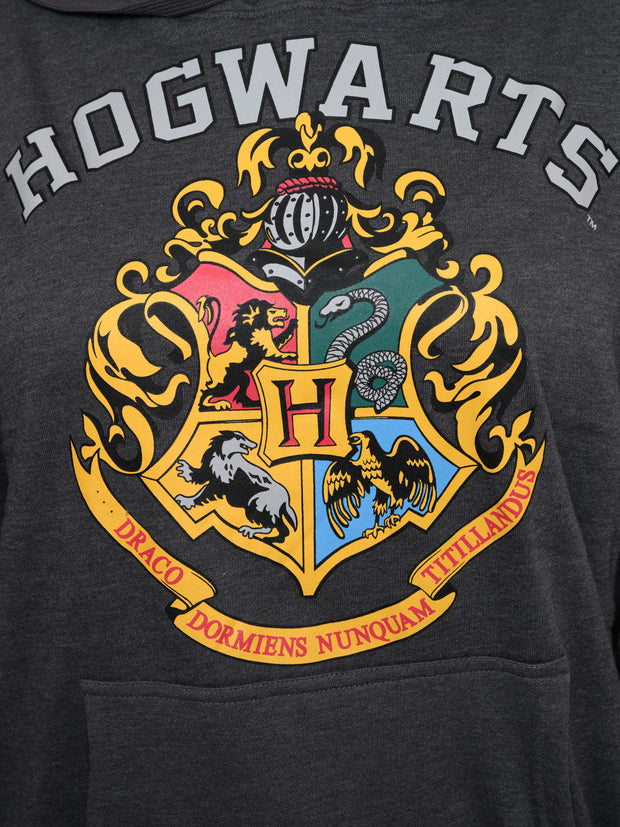 Women and Women's Plus Harry Potter Hogwarts Hoodie Pullover Sweatshirt Gray