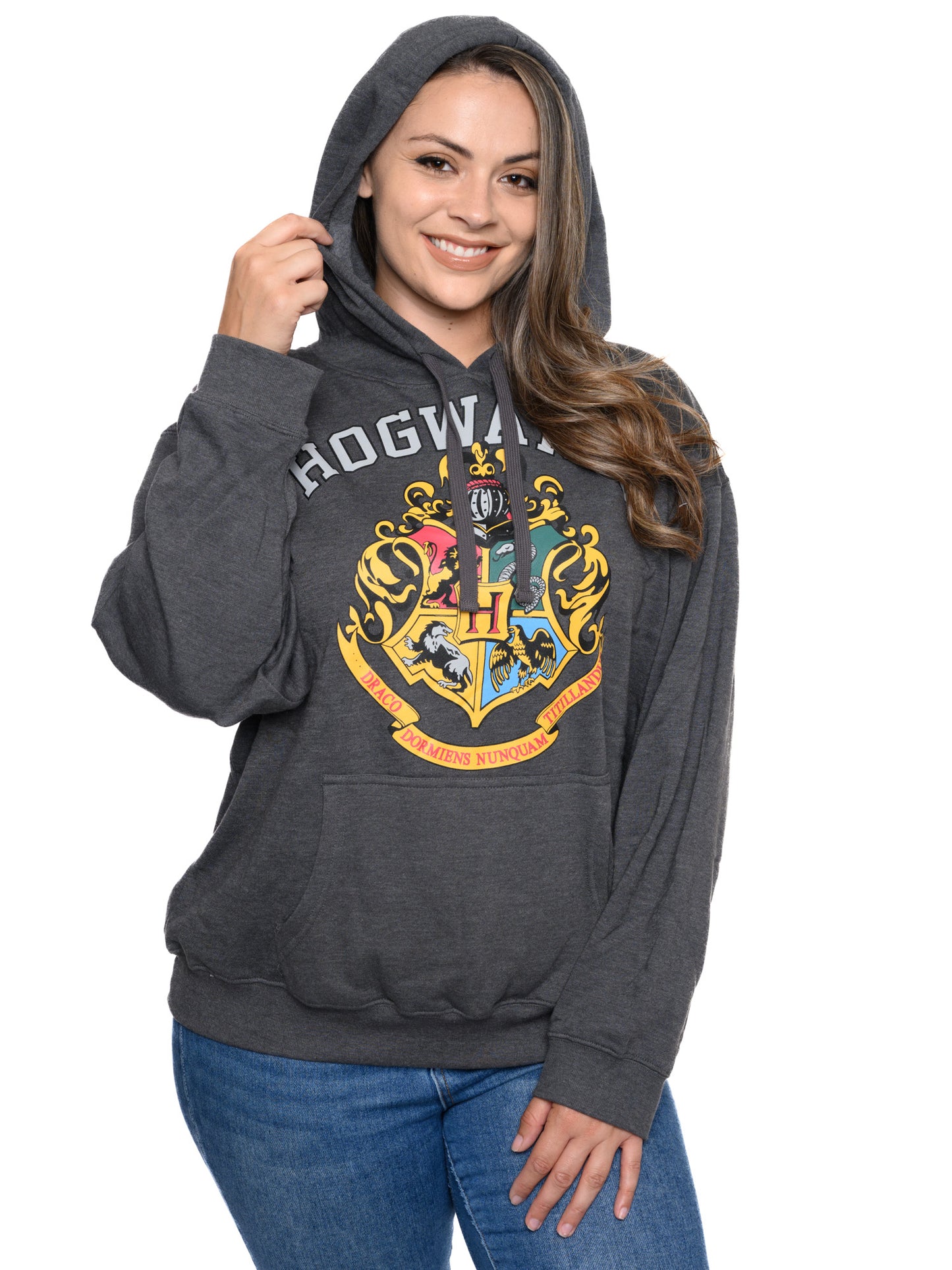 Womens Plus Size Harry Potter Hoodie Sweatshirt Hogwarts Crest Wizards